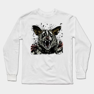 Angry Possum Howling Long Sleeve T-Shirt